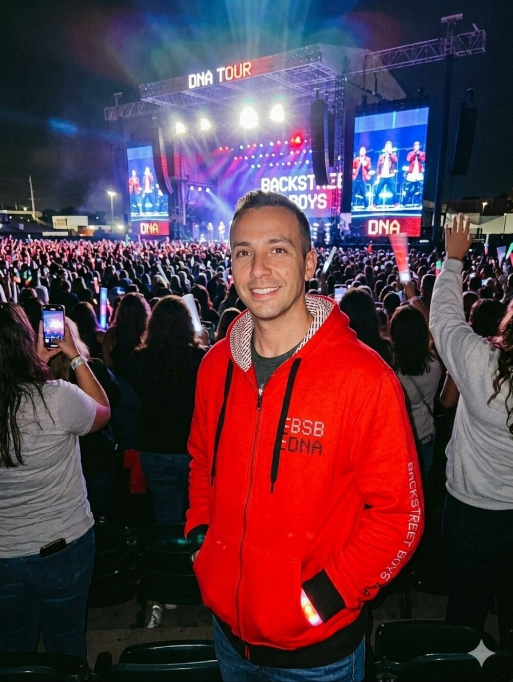 Backstreet Boys DNA World Tour Reversible Unisex M Zip Up Hoodie